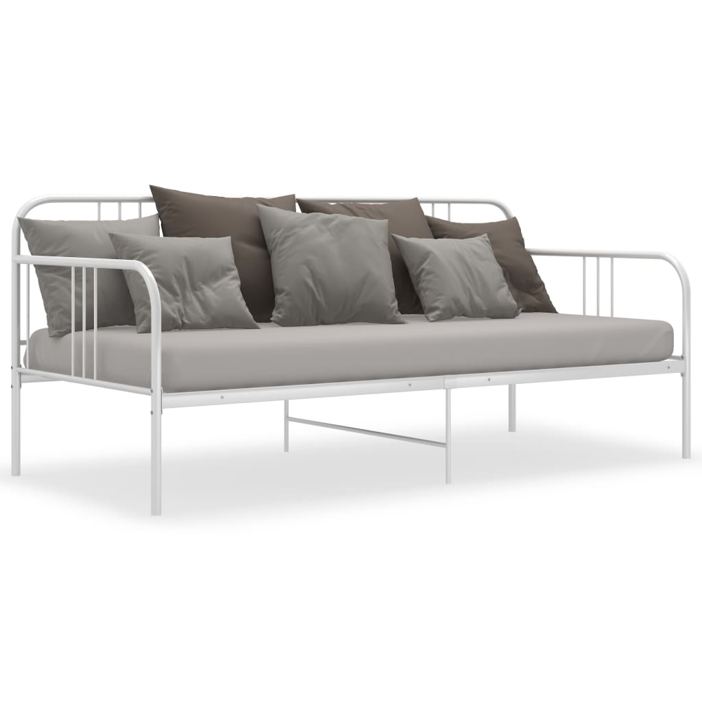 vidaXL Sofa Bed Frame | White | Metal | Single