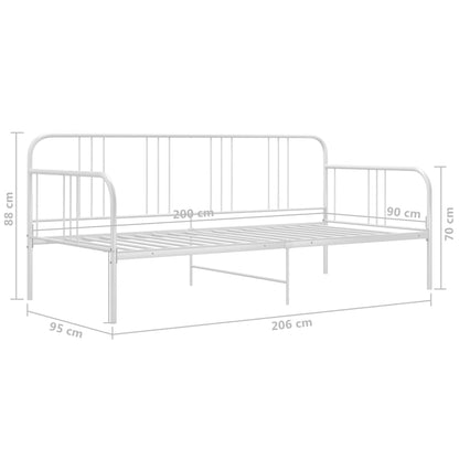vidaXL Sofa Bed Frame | White | Metal | Single