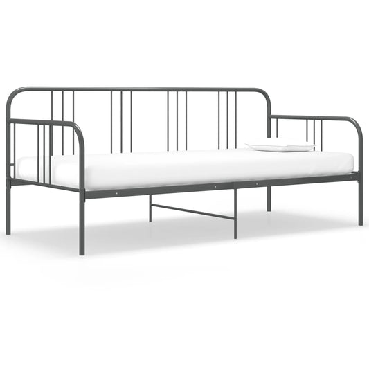 vidaXL Sofa Bed Frame | Grey | Powder-coated metal | 90x200 cm
