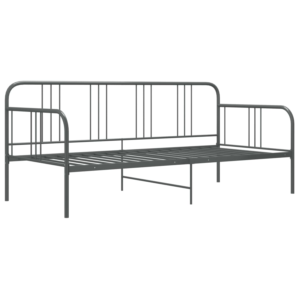 vidaXL Sofa Bed Frame | Grey | Powder-coated metal | 90x200 cm