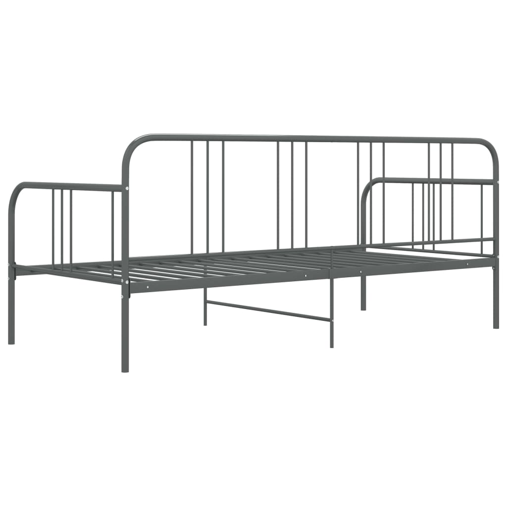 vidaXL Sofa Bed Frame | Grey | Powder-coated metal | 90x200 cm