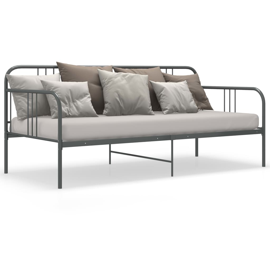 vidaXL Sofa Bed Frame | Grey | Powder-coated metal | 90x200 cm