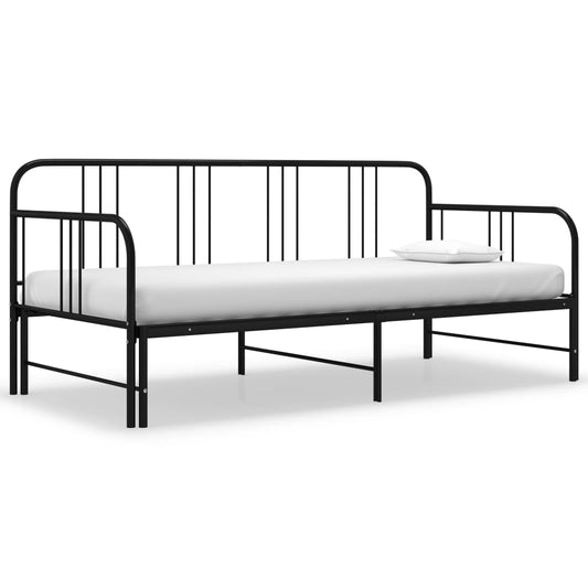 vidaXL Sofa Bed Frame | Black | Powder-coated metal | 200 x 90 cm mattress size