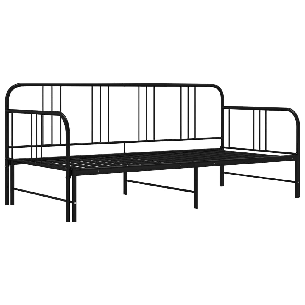 vidaXL Sofa Bed Frame | Black | Powder-coated metal | 200 x 90 cm mattress size
