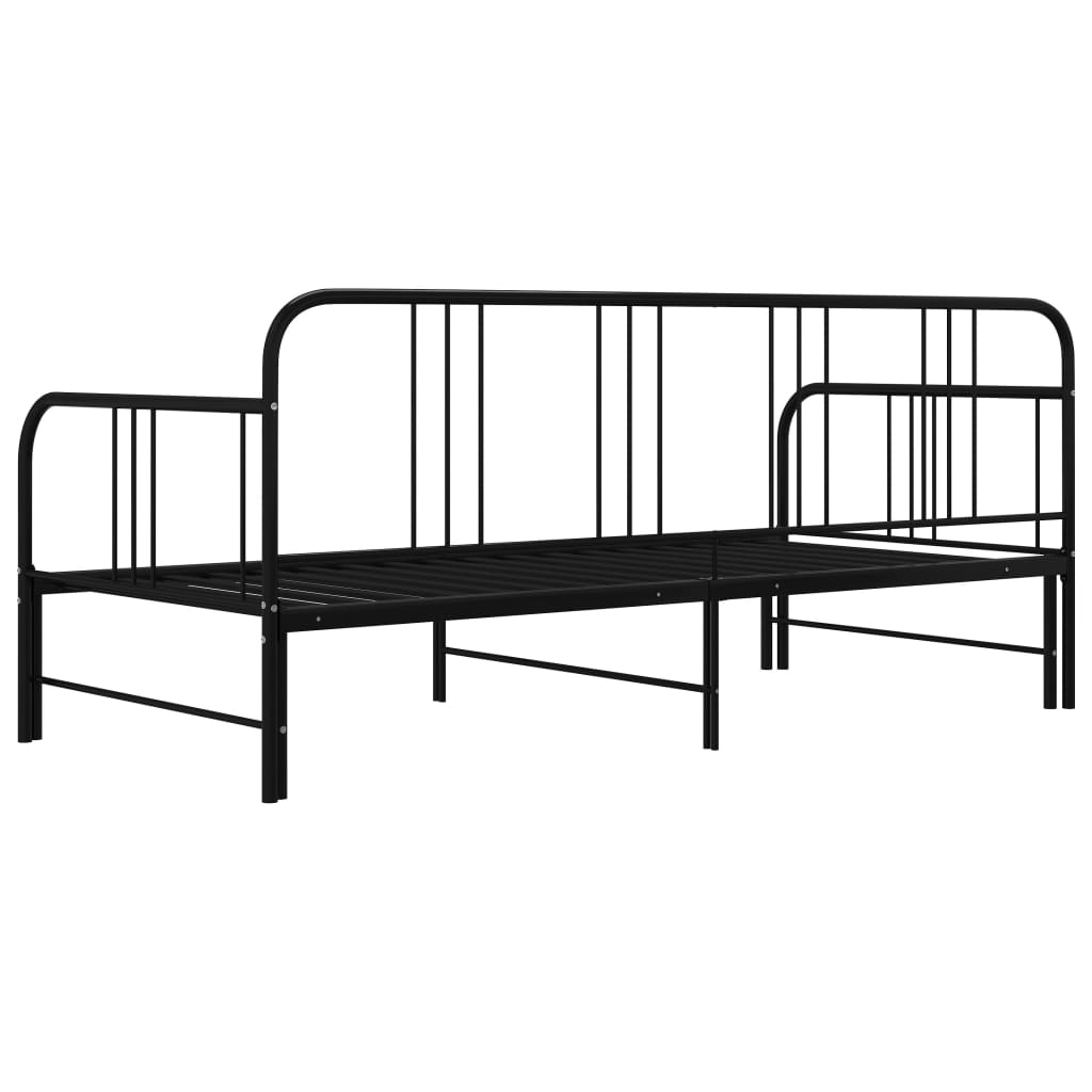 vidaXL Sofa Bed Frame | Black | Powder-coated metal | 200 x 90 cm mattress size