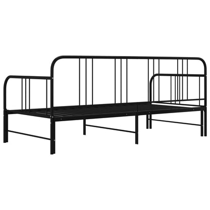 vidaXL Sofa Bed Frame | Black | Powder-coated metal | 200 x 90 cm mattress size