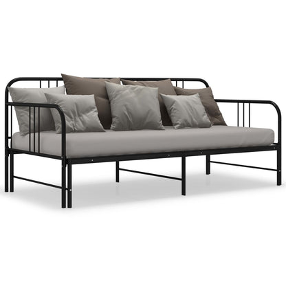 vidaXL Sofa Bed Frame | Black | Powder-coated metal | 200 x 90 cm mattress size