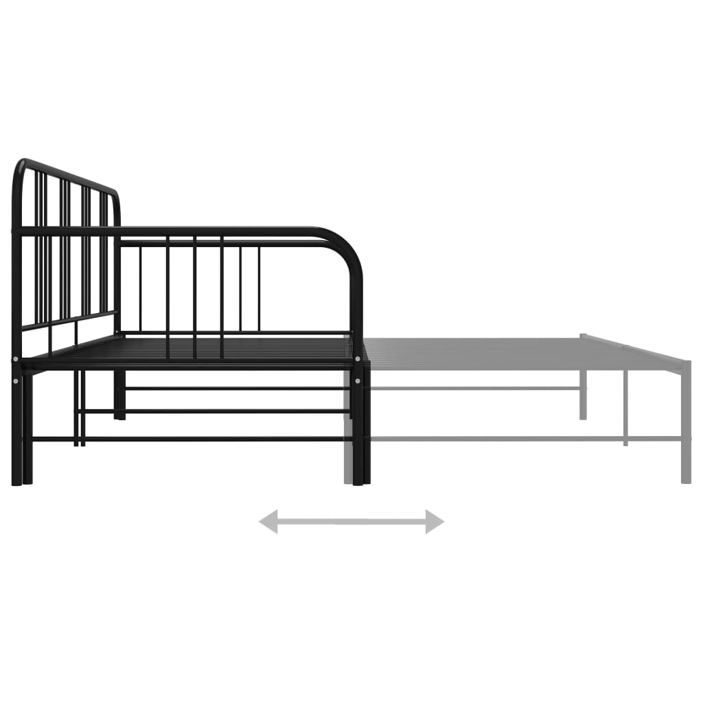 vidaXL Sofa Bed Frame | Black | Powder-coated metal | 200 x 90 cm mattress size