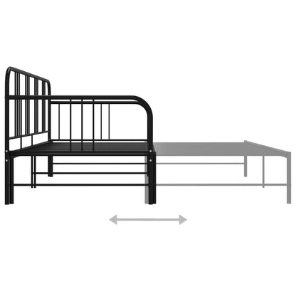 vidaXL Pull-out Sofa Bed Frame without Mattress Black Metal 90x200 cm