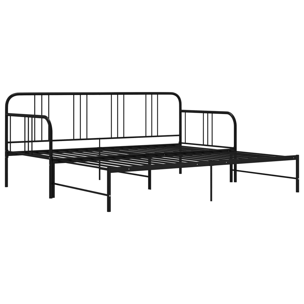 vidaXL Sofa Bed Frame | Black | Powder-coated metal | 200 x 90 cm mattress size