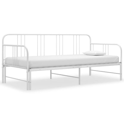 vidaXL Sofa Bed Frame | White | Metal | 200 x 90 cm mattress needed