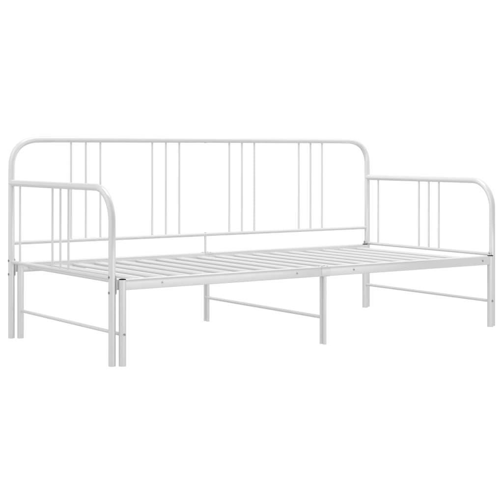 vidaXL Sofa Bed Frame | White | Metal | 200 x 90 cm mattress needed