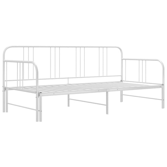 vidaXL Sofa Bed Frame | White | Metal | 200 x 90 cm mattress needed