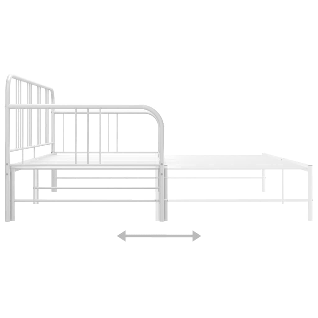 vidaXL Sofa Bed Frame | White | Metal | 200 x 90 cm mattress needed