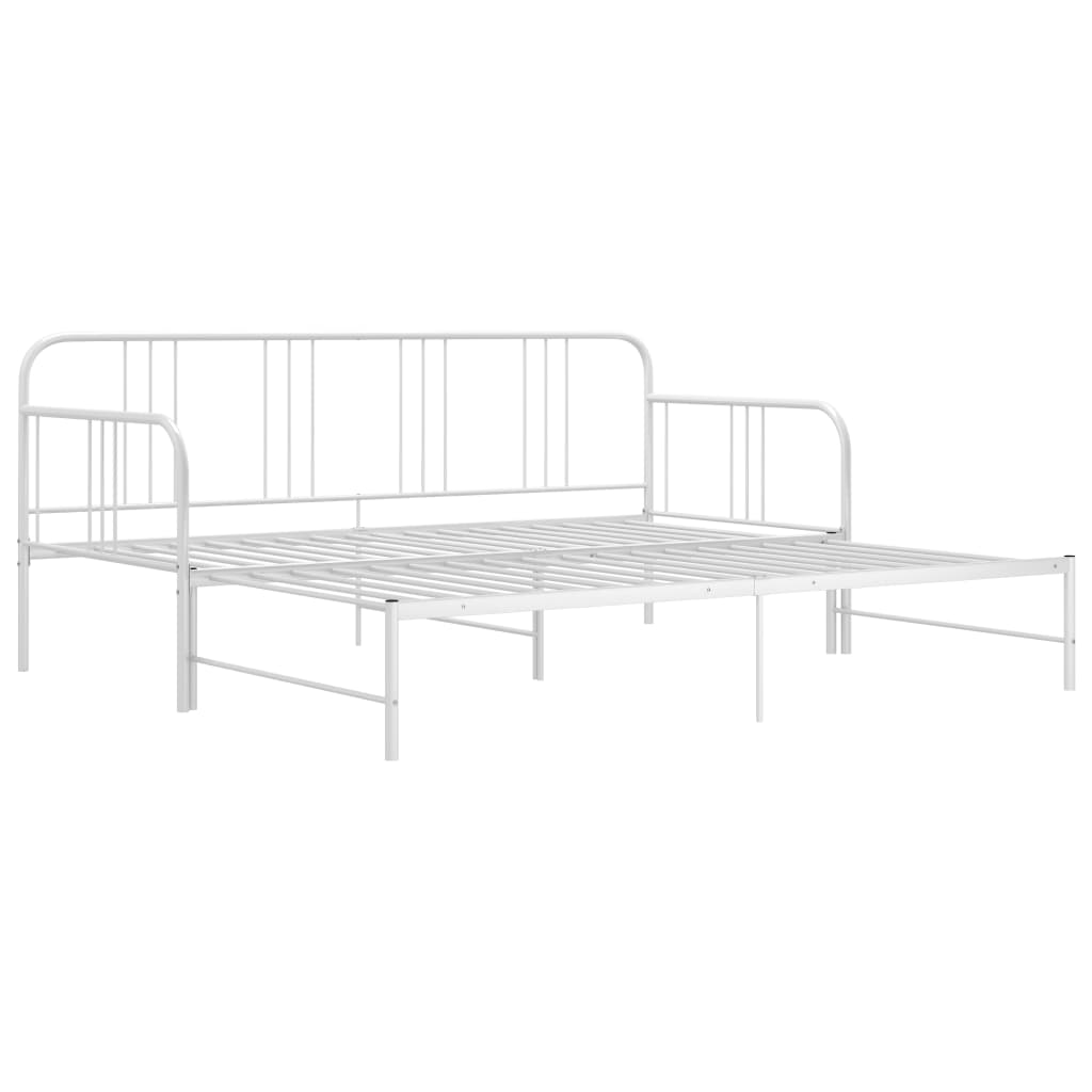 vidaXL Sofa Bed Frame | White | Metal | 200 x 90 cm mattress needed
