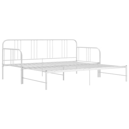 vidaXL Sofa Bed Frame | White | Metal | 200 x 90 cm mattress needed