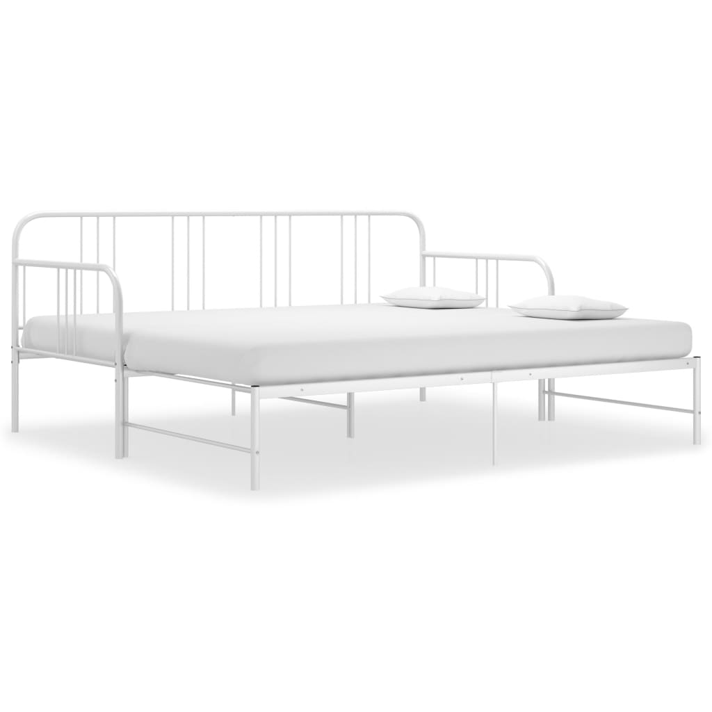 vidaXL Sofa Bed Frame | White | Metal | 200 x 90 cm mattress needed