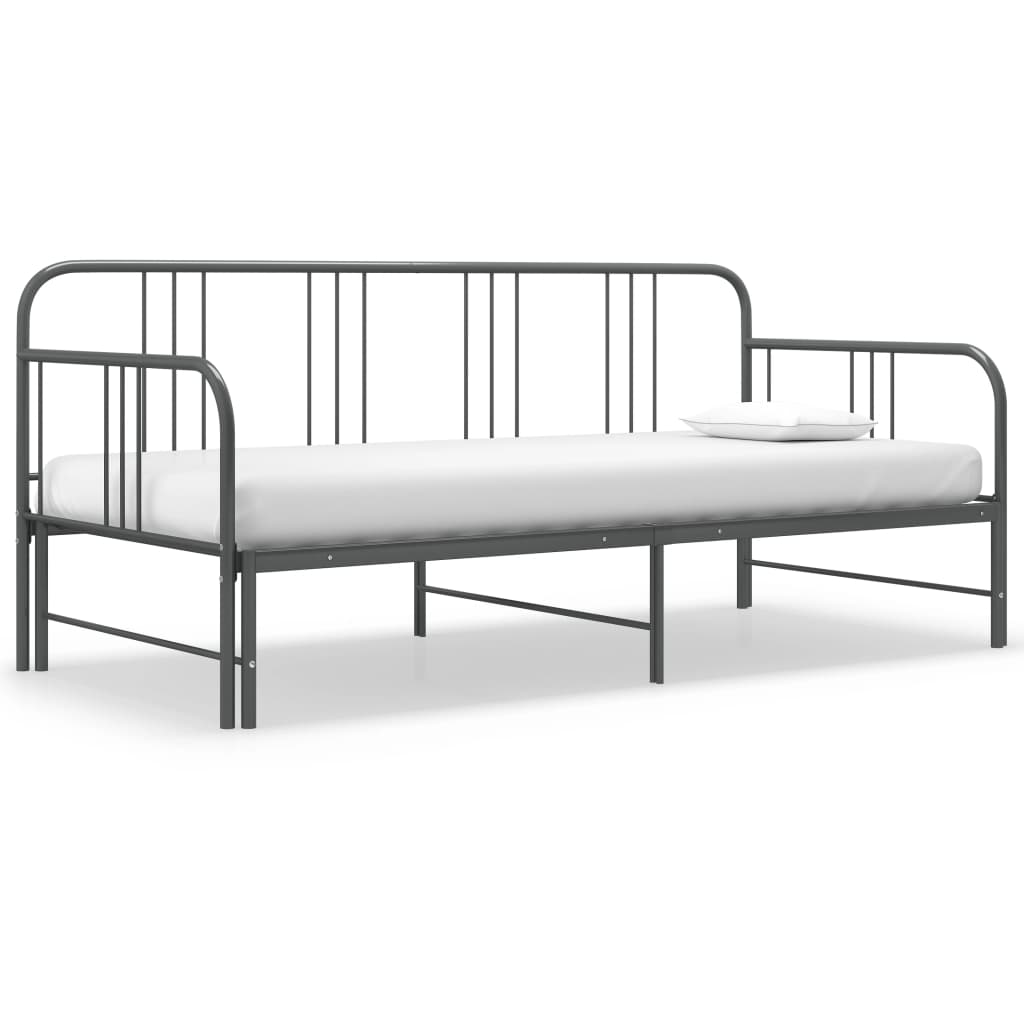 vidaXL Sofa Bed Frame | Grey | Powder-coated metal | 90x200cm