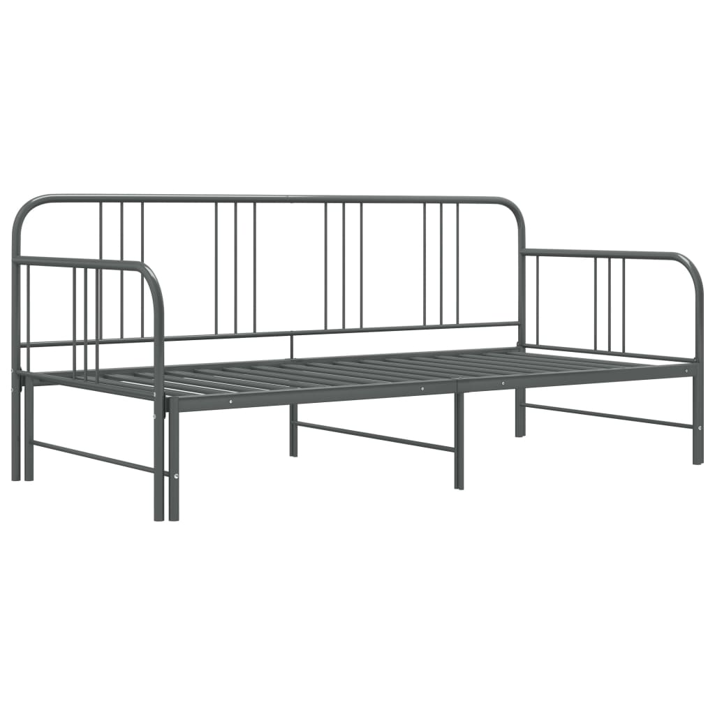 vidaXL Sofa Bed Frame | Grey | Powder-coated metal | 90x200cm