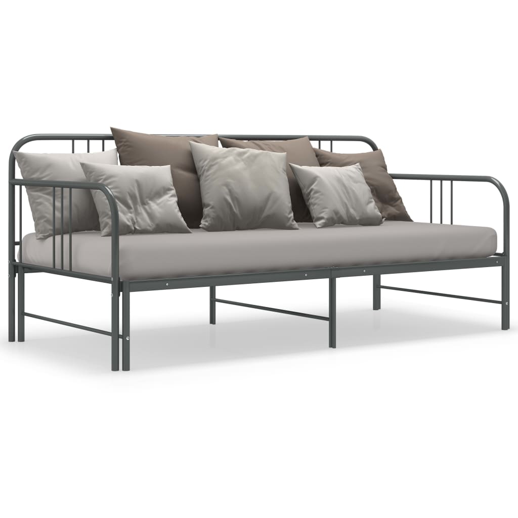 vidaXL Sofa Bed Frame | Grey | Powder-coated metal | 90x200cm