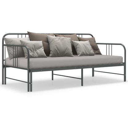 vidaXL Sofa Bed Frame | Grey | Powder-coated metal | 90x200cm
