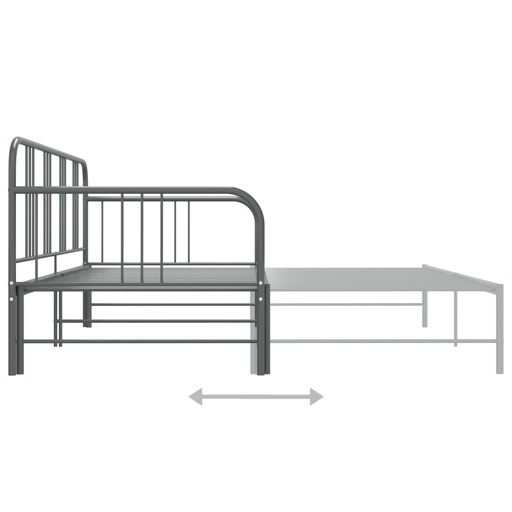 vidaXL Sofa Bed Frame | Grey | Powder-coated metal | 90x200cm