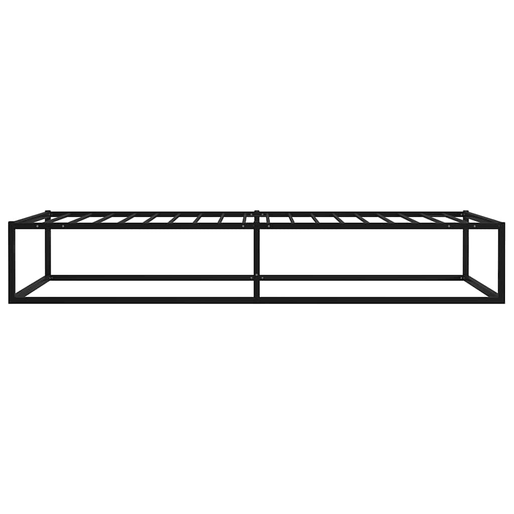 vidaXL Bed Frame without Mattress Black Metal 90x200 cm