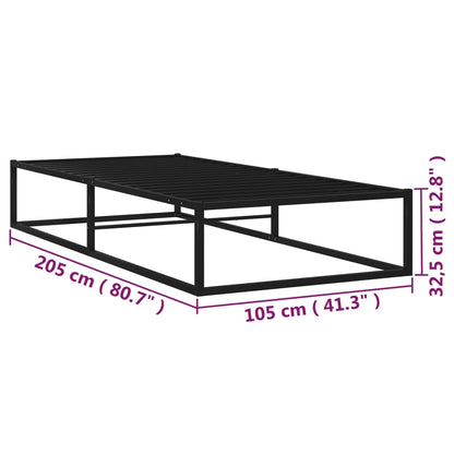 vidaXL Bed Frame | Black | Powder-coated metal | Single | Tough | Bed Frame