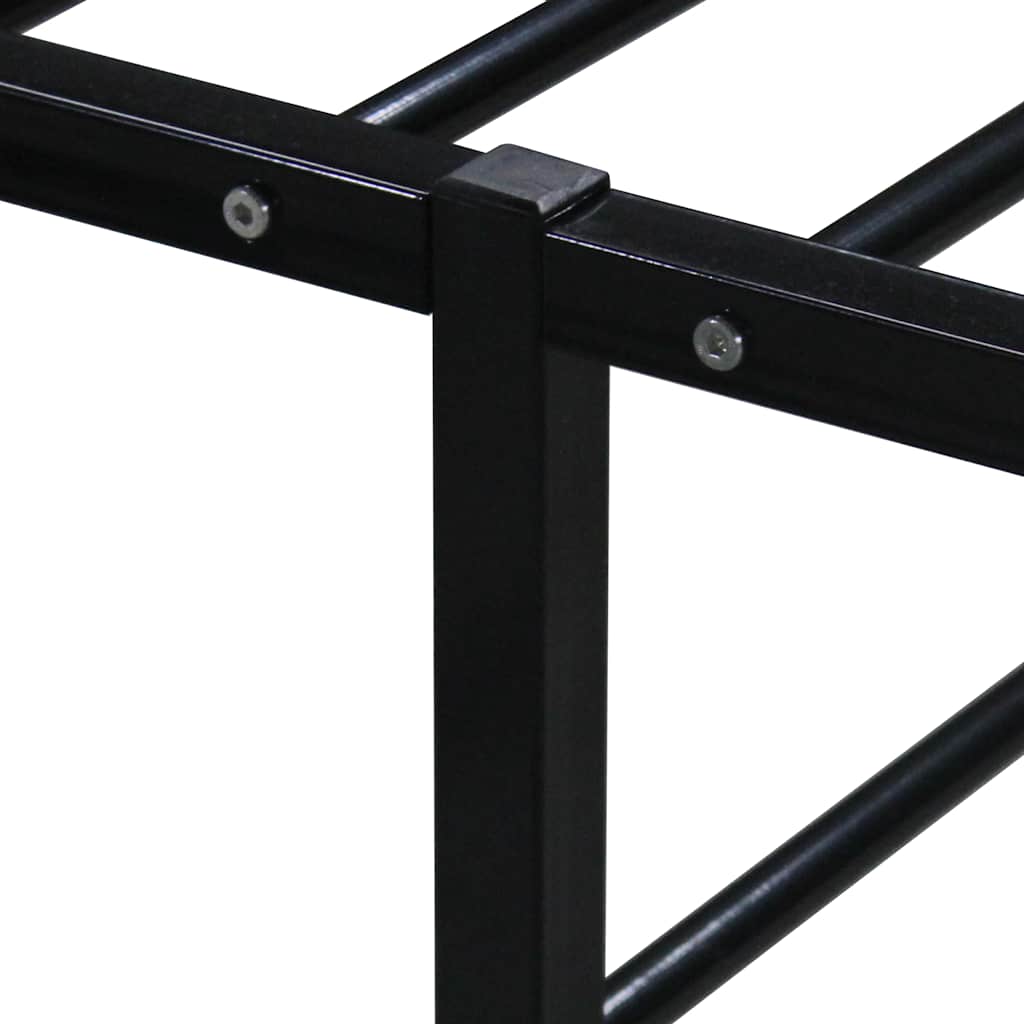 vidaXL Bed Frame | Black | Powder-coated metal | 160x200 cm | Durable