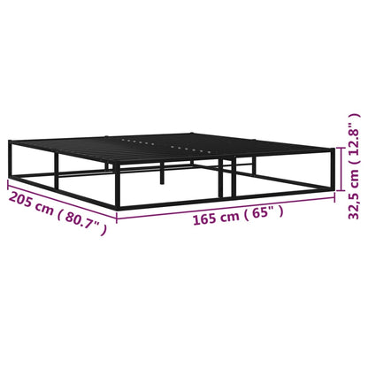 vidaXL Bed Frame | Black | Powder-coated metal | 160x200 cm | Durable