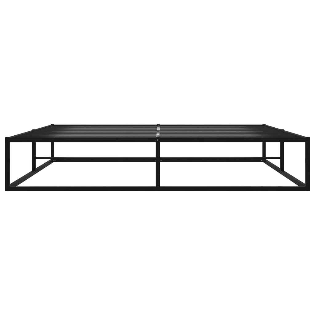 vidaXL Bed Frame | Black | Powder-Coated Metal | Double | Sturdy | Bed Frame