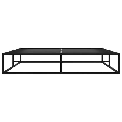 vidaXL Bed Frame | Black | Powder-Coated Metal | Double | Sturdy | Bed Frame