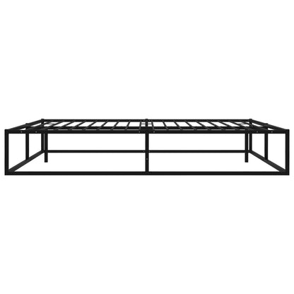 vidaXL Bed Frame | Black | Powder-Coated Metal | Double | Sturdy | Bed Frame