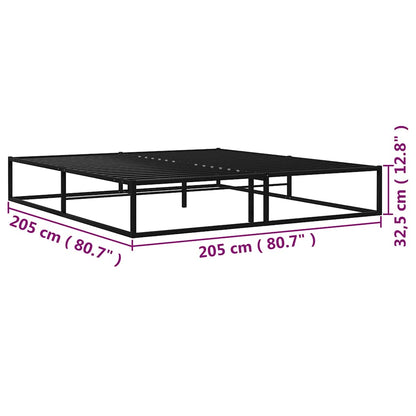 vidaXL Bed Frame without Mattress Black Metal 200x200 cm