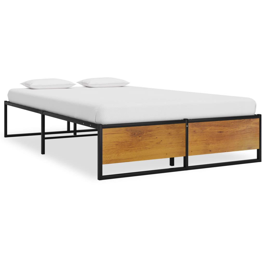 vidaXL Bed Frame without Mattress Black Metal 120x200 cm