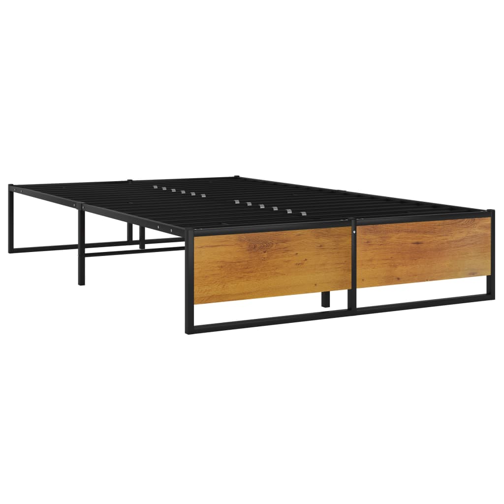 vidaXL Bed Frame without Mattress Black Metal 120x200 cm