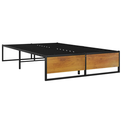 vidaXL Bed Frame without Mattress Black Metal 120x200 cm