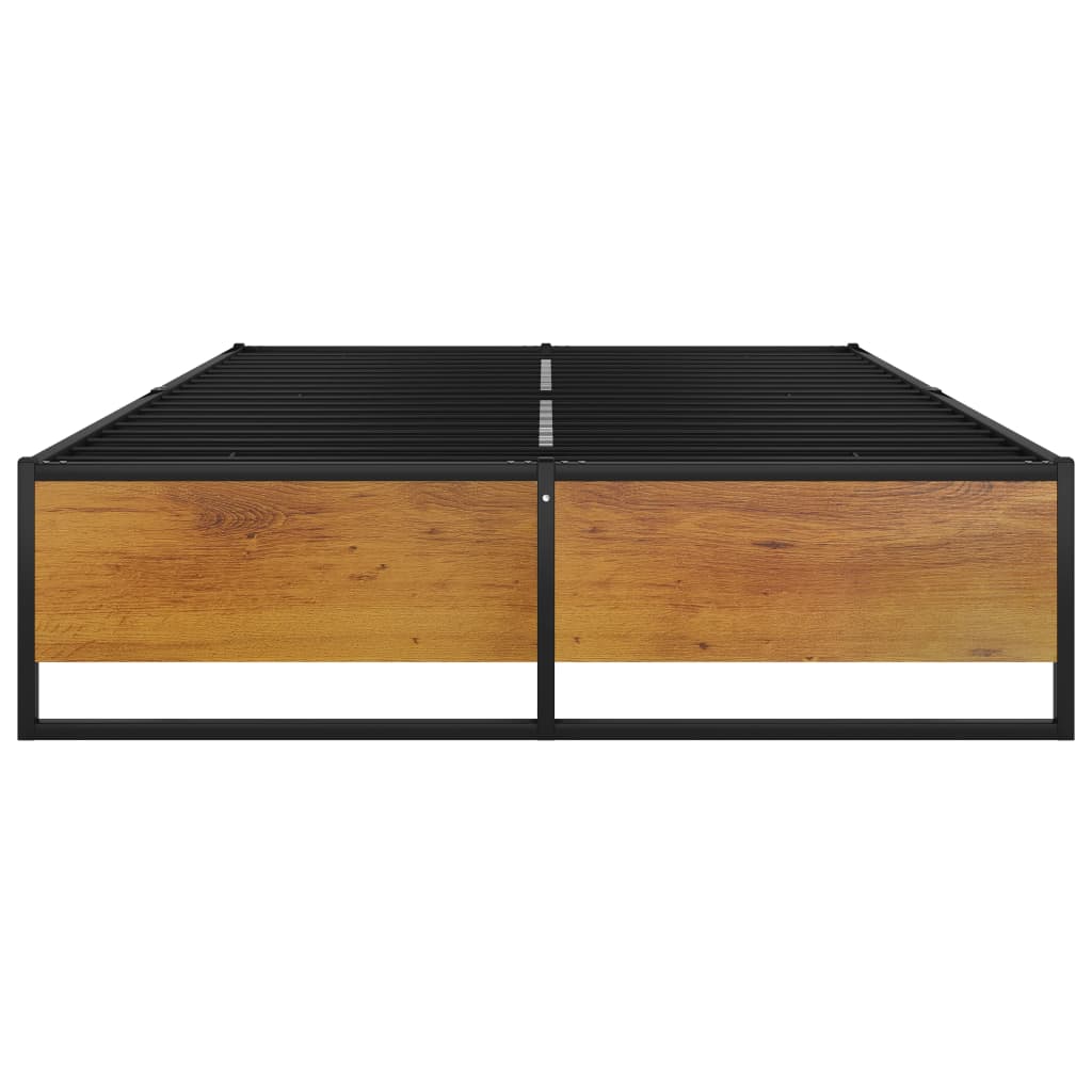vidaXL Bed Frame without Mattress Black Metal 120x200 cm