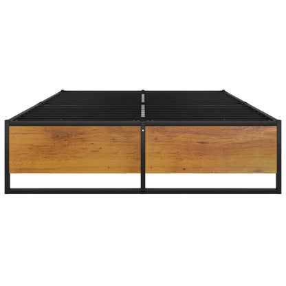 vidaXL Bed Frame without Mattress Black Metal 120x200 cm