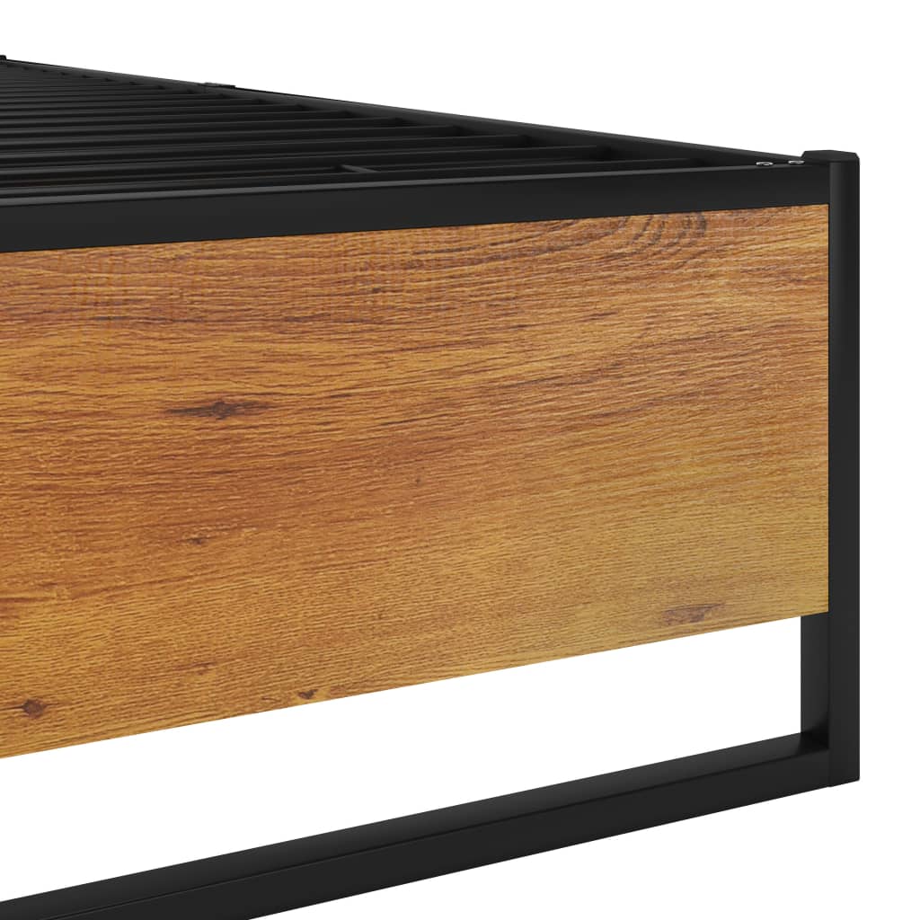vidaXL Bed Frame without Mattress Black Metal 120x200 cm