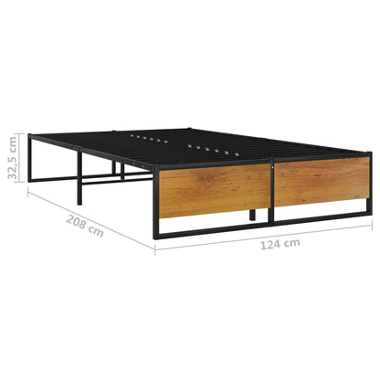 vidaXL Bed Frame without Mattress Black Metal 120x200 cm