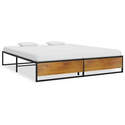 vidaXL Bed Frame without Mattress Black Metal 180x200 cm Super King