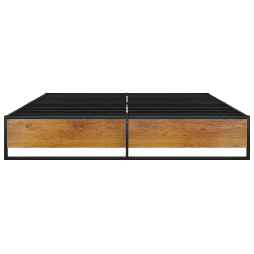 vidaXL Bed Frame without Mattress Black Metal 180x200 cm Super King