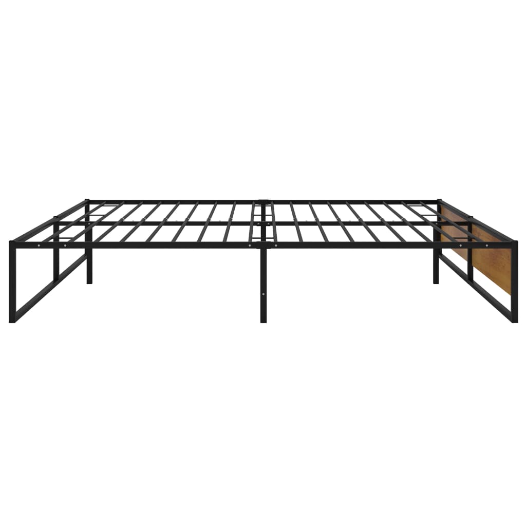 vidaXL Bed Frame without Mattress Black Metal 180x200 cm Super King