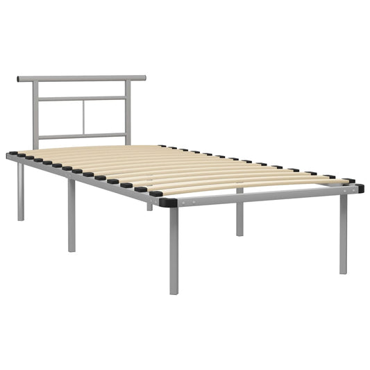vidaXL Bed Frame without Mattress Grey Metal 90x200cm