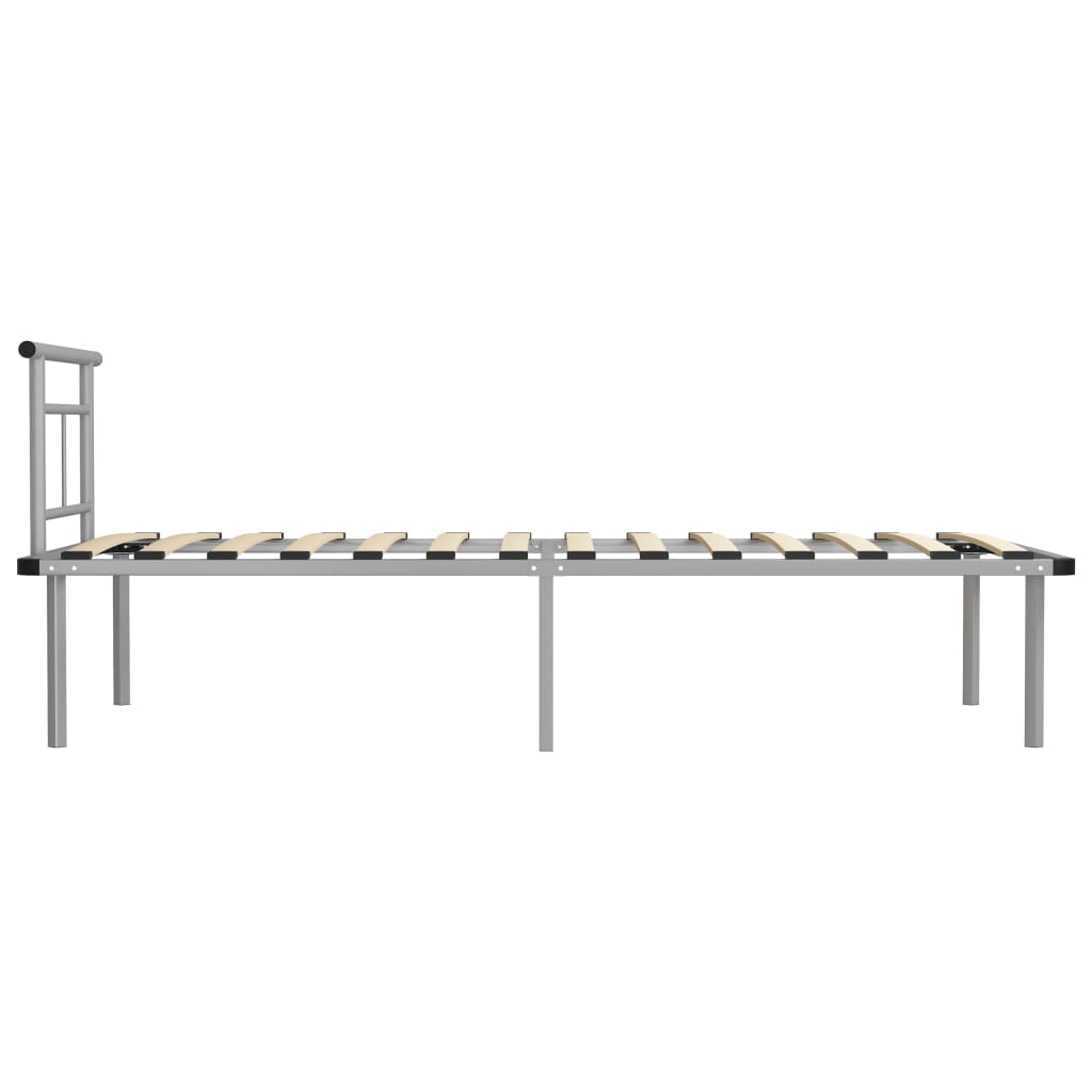 vidaXL Bed Frame without Mattress Grey Metal 90x200cm