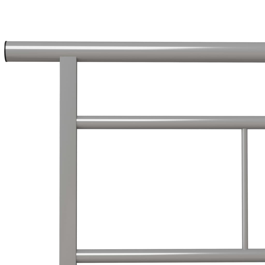 vidaXL Bed Frame without Mattress Grey Metal 90x200cm