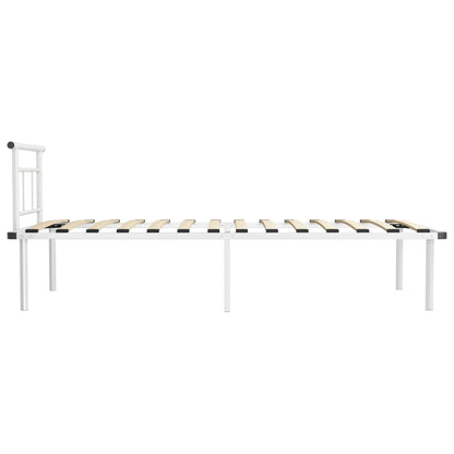 vidaXL Bed Frame | White | Powder-coated metal, plywood | Single bed | Durable