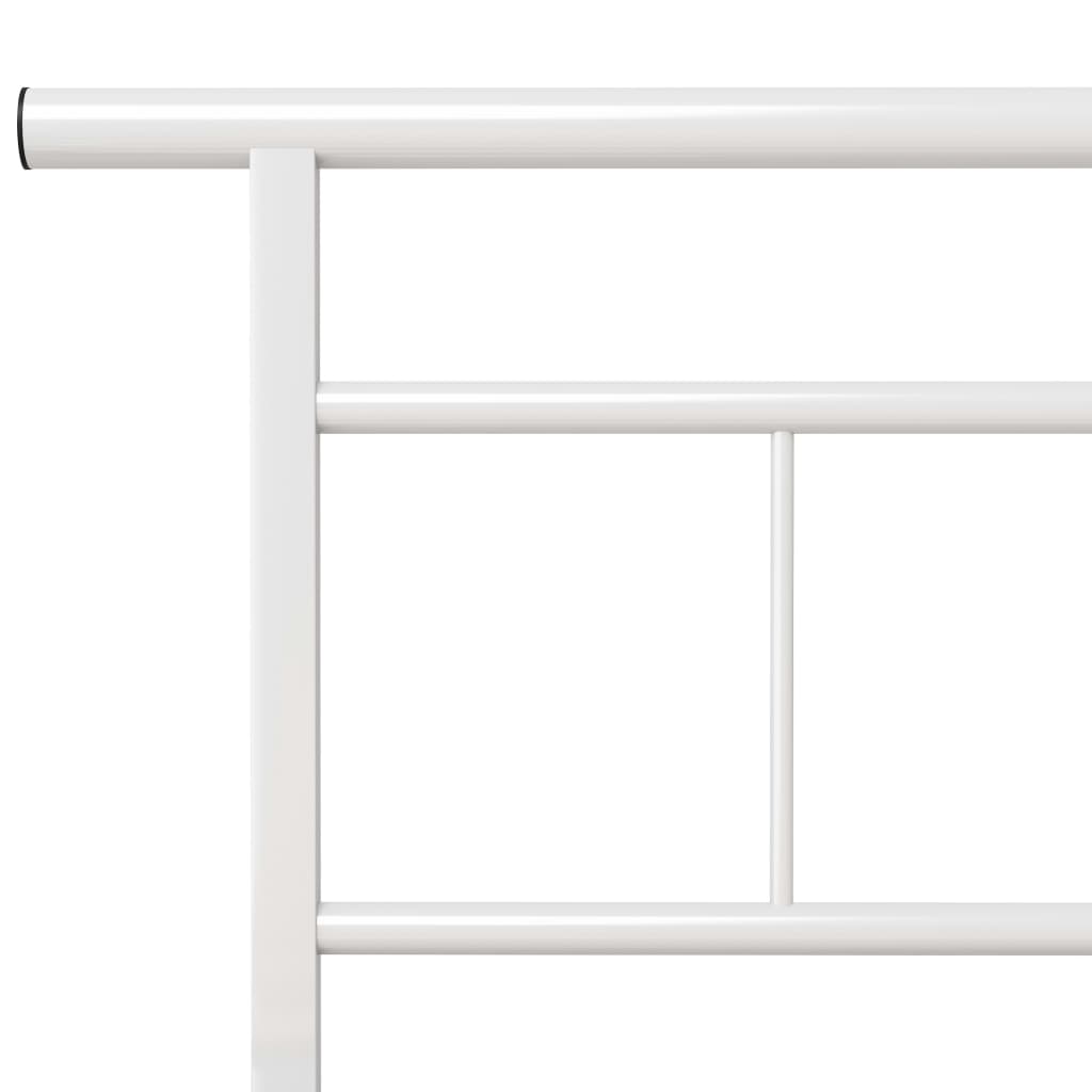 vidaXL Bed Frame | White | Powder-coated metal, plywood | Single bed | Durable