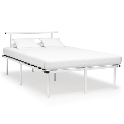 vidaXL Bed Frame without Mattress White Metal 120x200cm